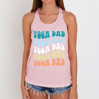 Retro Yoga Dad FatherS Day Retro Groovy Daddy Yoga Gift Women's Knotted Racerback Tank