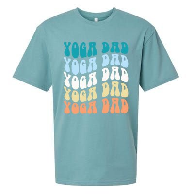 Retro Yoga Dad FatherS Day Retro Groovy Daddy Yoga Gift Sueded Cloud Jersey T-Shirt