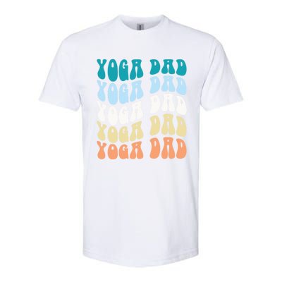 Retro Yoga Dad FatherS Day Retro Groovy Daddy Yoga Gift Softstyle CVC T-Shirt