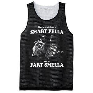 Raccoon YouRe Either A Smart Fella Or A Fart Smella Mesh Reversible Basketball Jersey Tank