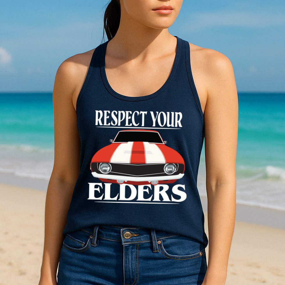 Respect Your Elders Classic Car Womens Tank Top