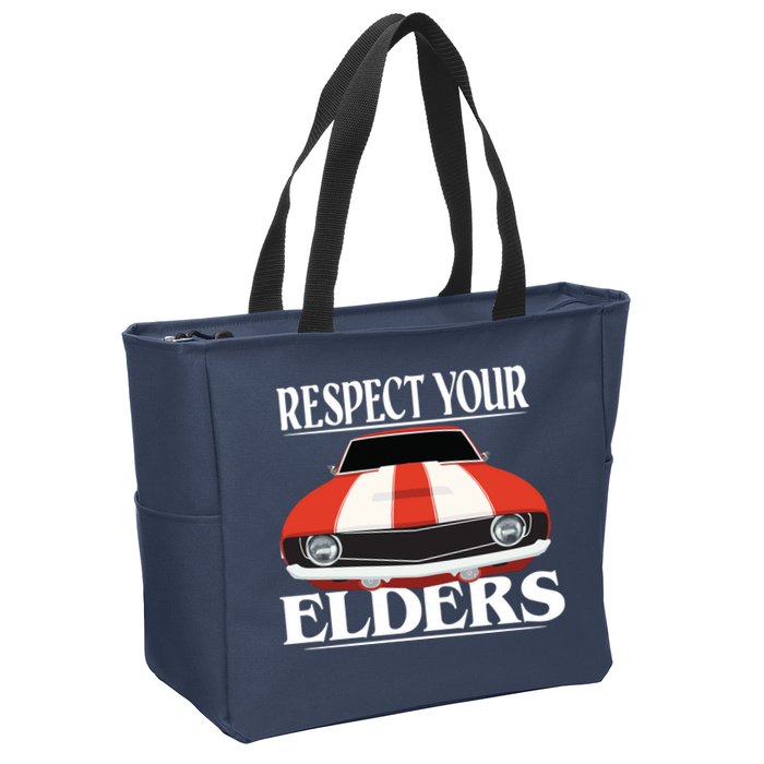 Respect Your Elders Classic Car Zip Tote Bag