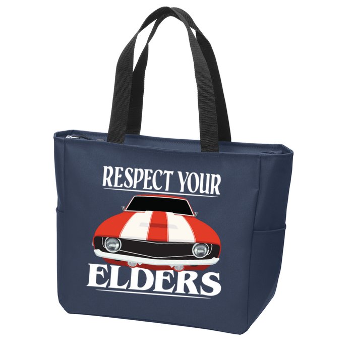Respect Your Elders Classic Car Zip Tote Bag