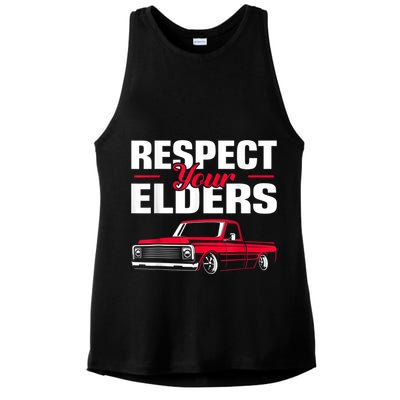 Respect Your Elders Classic Lowrider C10 Vintage Truck Ladies PosiCharge Tri-Blend Wicking Tank