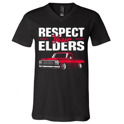 Respect Your Elders Classic Lowrider C10 Vintage Truck V-Neck T-Shirt