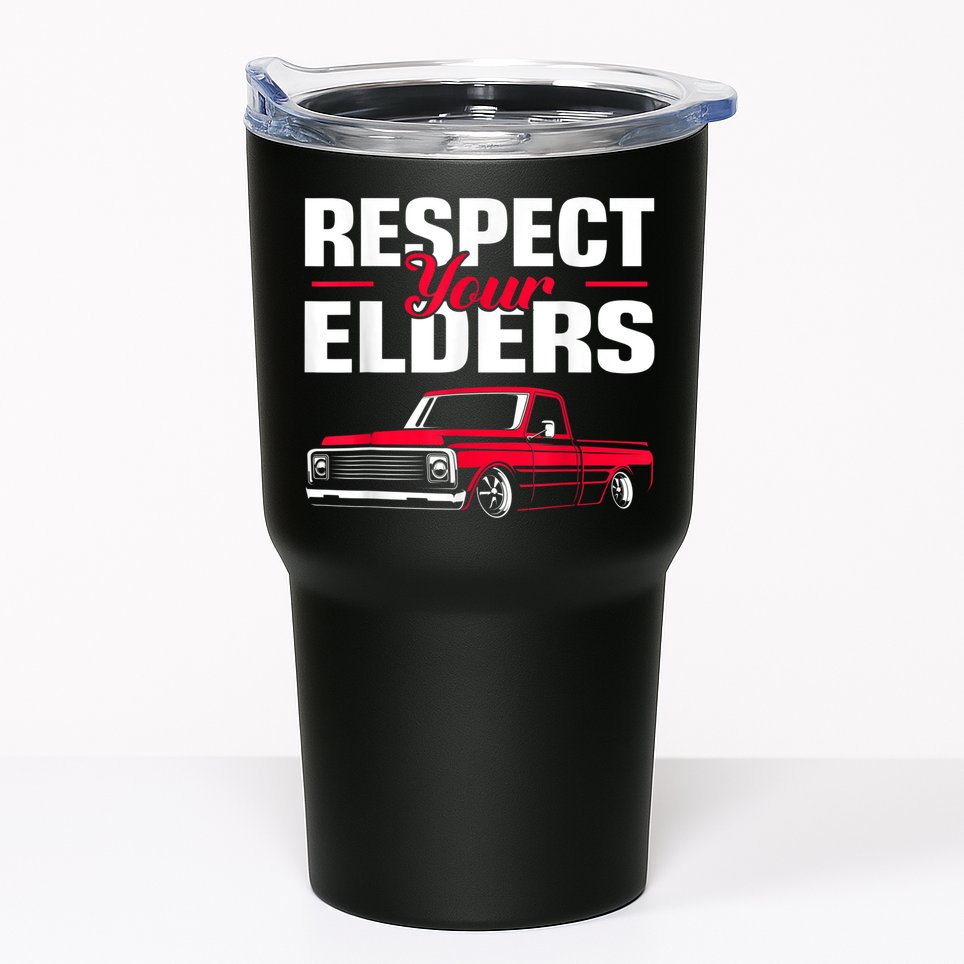 Respect Your Elders Classic Lowrider C10 Vintage Truck Tumbler