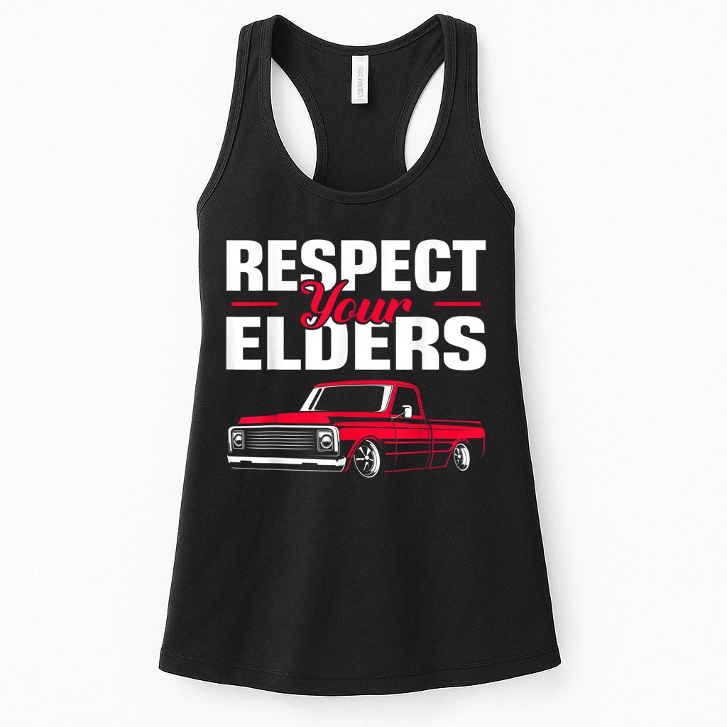 Respect Your Elders Classic Lowrider C10 Vintage Truck Womens Tank Top