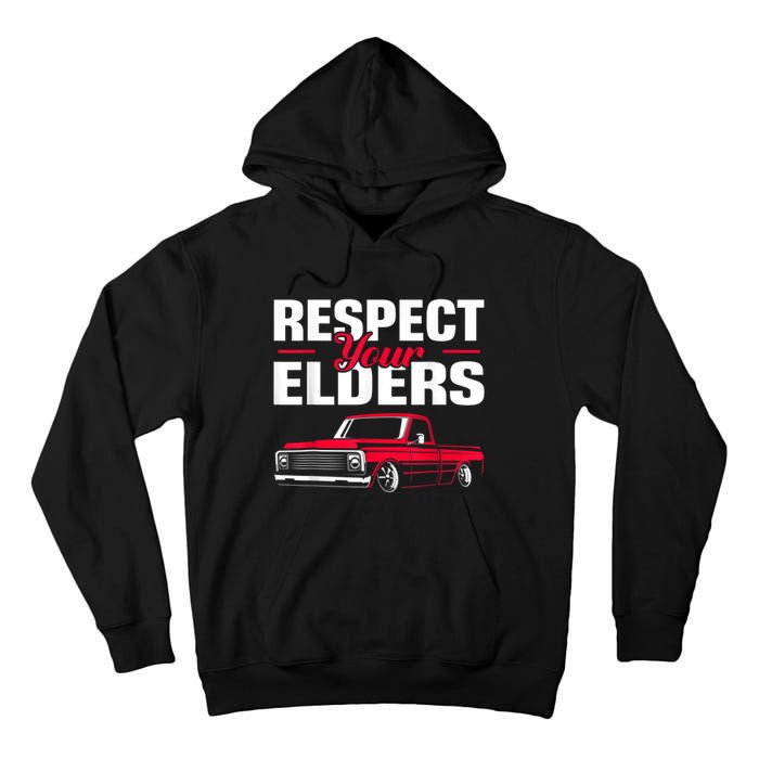 Respect Your Elders Classic Lowrider C10 Vintage Truck Tall Hoodie