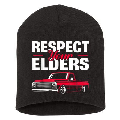 Respect Your Elders Classic Lowrider C10 Vintage Truck Short Acrylic Beanie