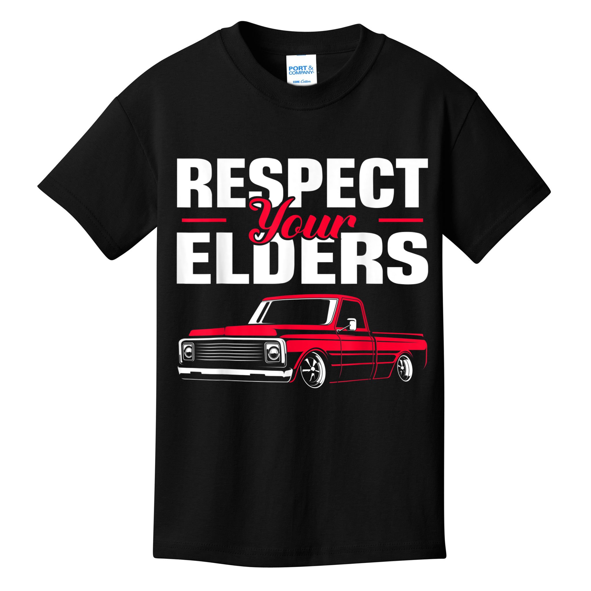 Respect Your Elders Classic Lowrider C10 Vintage Truck Kids T-Shirt