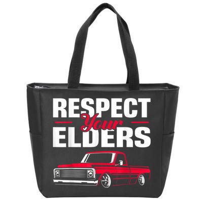 Respect Your Elders Classic Lowrider C10 Vintage Truck Zip Tote Bag