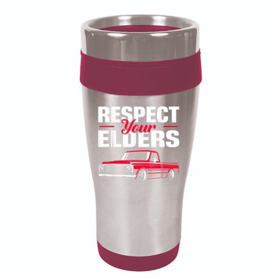 Respect Your Elders Classic Lowrider C10 Vintage Truck 16oz Travel Tumbler