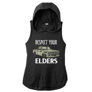 Respect Your Elders Funny Classic Pickup Truck Lovers Ladies PosiCharge Tri-Blend Wicking Draft Hoodie Tank