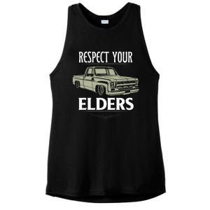 Respect Your Elders Funny Classic Pickup Truck Lovers Ladies PosiCharge Tri-Blend Wicking Tank