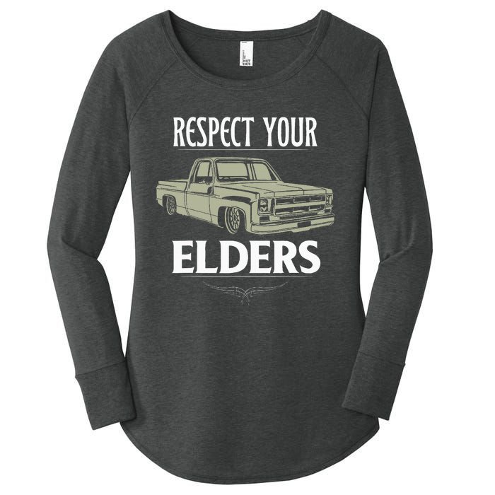 Respect Your Elders Funny Classic Pickup Truck Lovers Women's Perfect Tri Tunic Long Sleeve Shirt