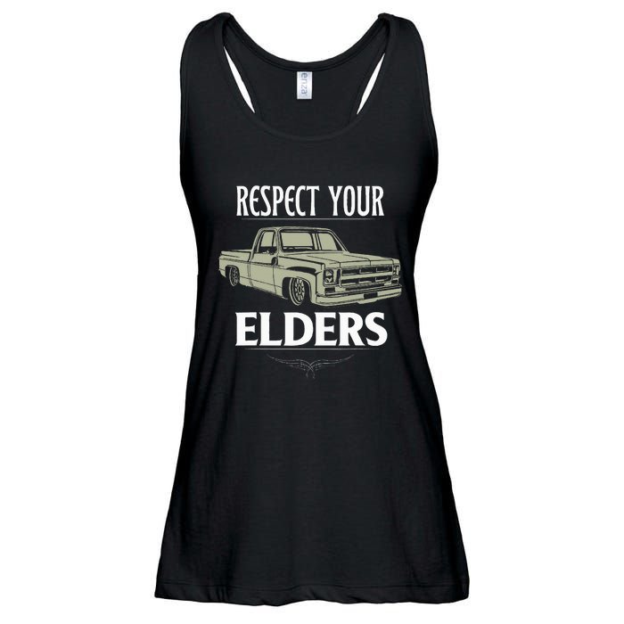 Respect Your Elders Funny Classic Pickup Truck Lovers Ladies Essential Flowy Tank