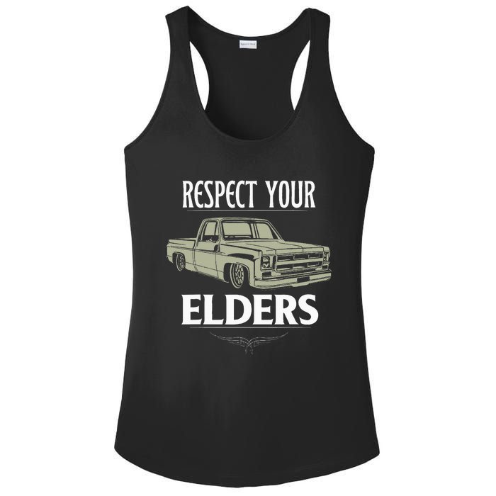 Respect Your Elders Funny Classic Pickup Truck Lovers Ladies PosiCharge Competitor Racerback Tank