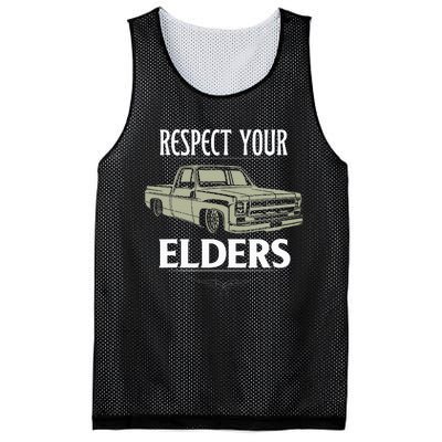 Respect Your Elders Funny Classic Pickup Truck Lovers Mesh Reversible Basketball Jersey Tank