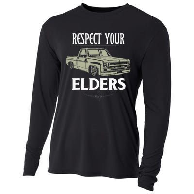 Respect Your Elders Funny Classic Pickup Truck Lovers Cooling Performance Long Sleeve Crew