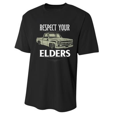 Respect Your Elders Funny Classic Pickup Truck Lovers Performance Sprint T-Shirt