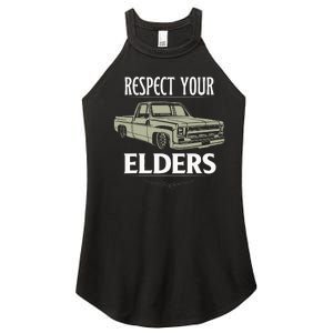 Respect Your Elders Funny Classic Pickup Truck Lovers Women's Perfect Tri Rocker Tank