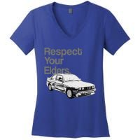 Respect Your Elders Vintage Euro E Thirty Women's V-Neck T-Shirt