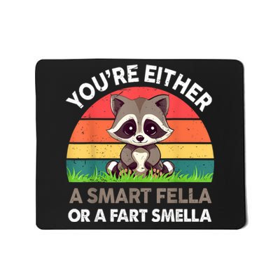 Raccoon Youre Either Smart Fella Or Fart Smella Mousepad