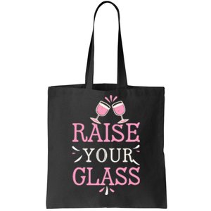 Raise Your Glass Print Party Cheers Tote Bag