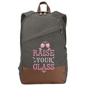 Raise Your Glass Print Party Cheers Cotton Canvas Backpack