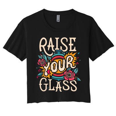 Raise Your Glass Women's Crop Top Tee