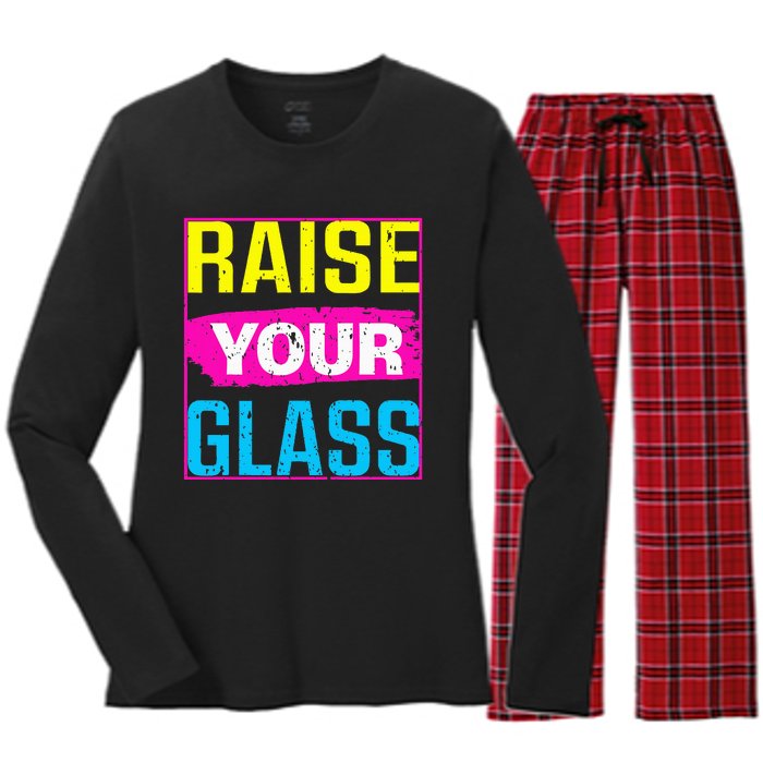 Raise Your Glass Concert Women's Long Sleeve Flannel Pajama Set 