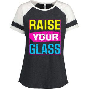 Raise Your Glass Concert Enza Ladies Jersey Colorblock Tee