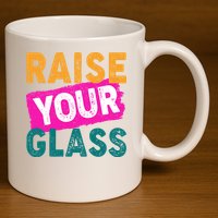 Raise Your Glass 11oz C Handle Ceramic Mug