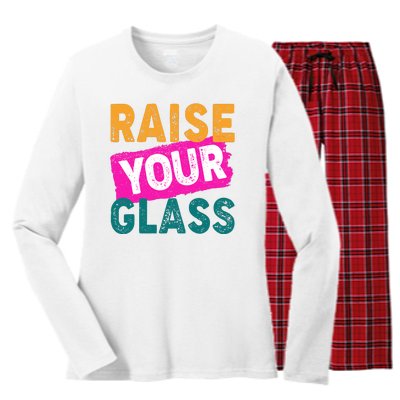 Raise Your Glass Women's Long Sleeve Flannel Pajama Set 