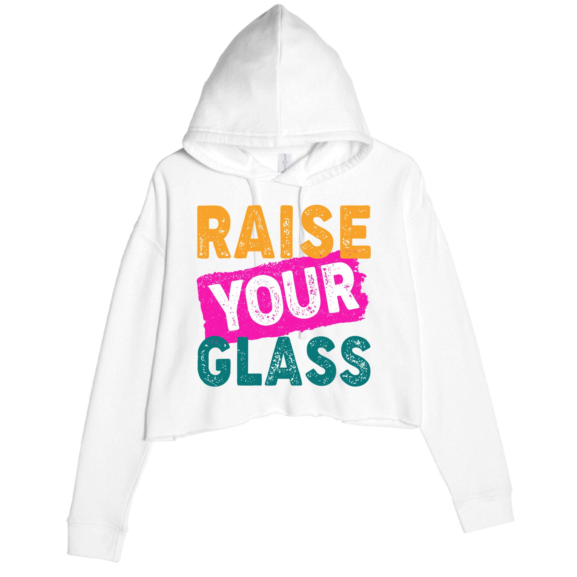 Raise Your Glass Crop Fleece Hoodie