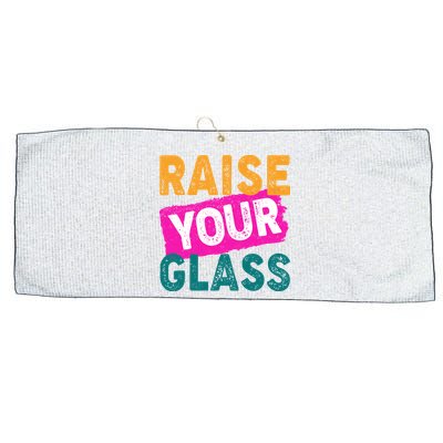 Raise Your Glass Large Microfiber Waffle Golf Towel