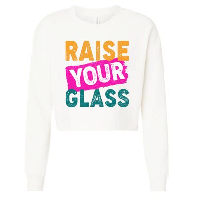 Raise Your Glass Cropped Pullover Crew