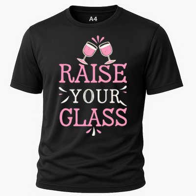 Raise Your Glass Print Party Cheers Cooling Performance Crew T-Shirt