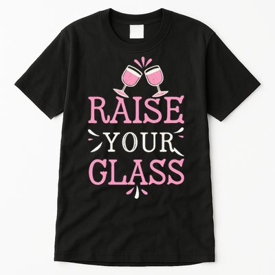 Raise Your Glass Print Party Cheers Tall T-Shirt