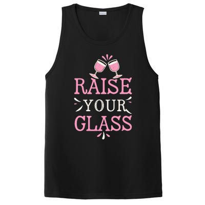 Raise Your Glass Print Party Cheers PosiCharge Competitor Tank