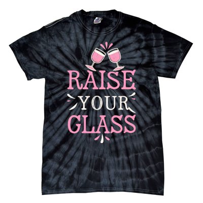 Raise Your Glass Print Party Cheers Tie-Dye T-Shirt