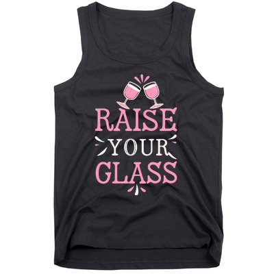 Raise Your Glass Print Party Cheers Tank Top