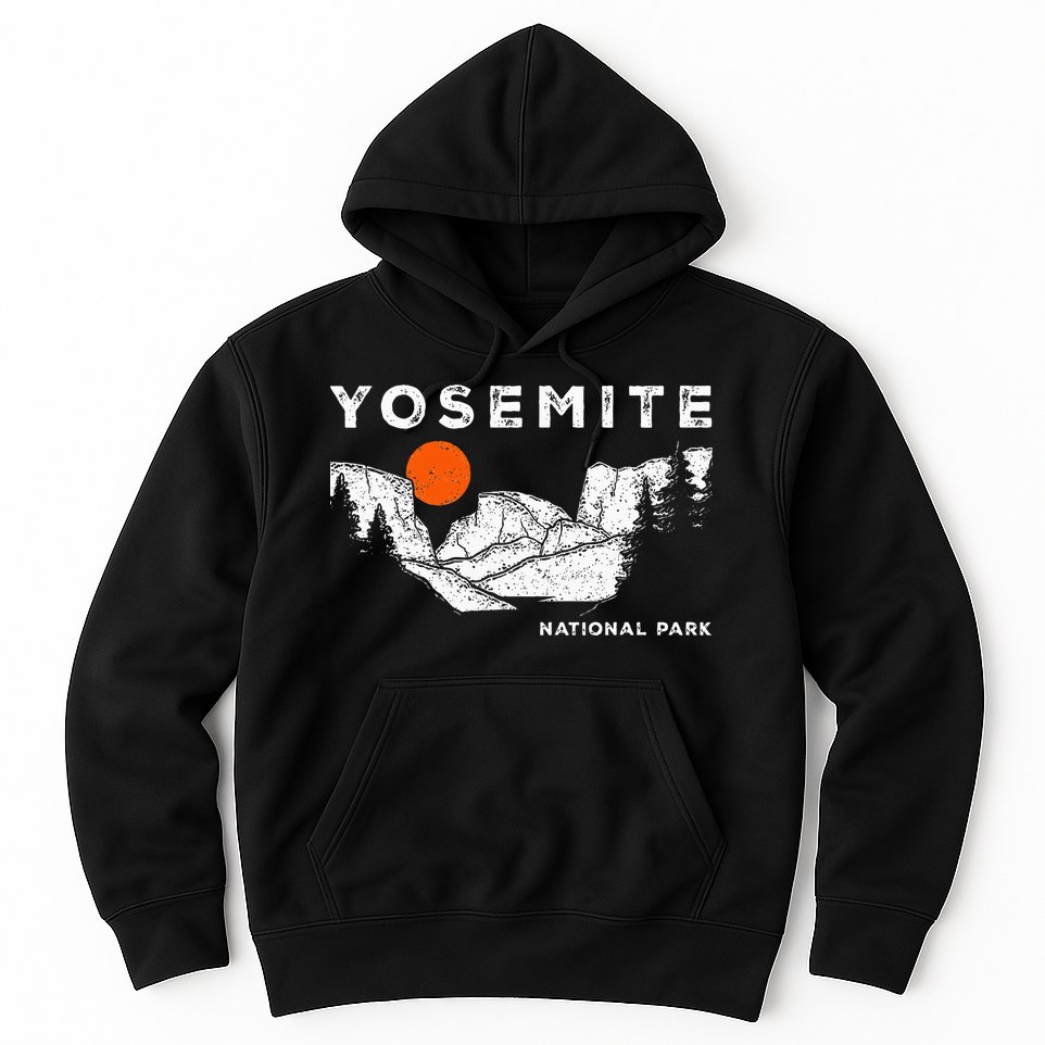 Retro Yosemite HalfDome National Park Vintage Hoodie