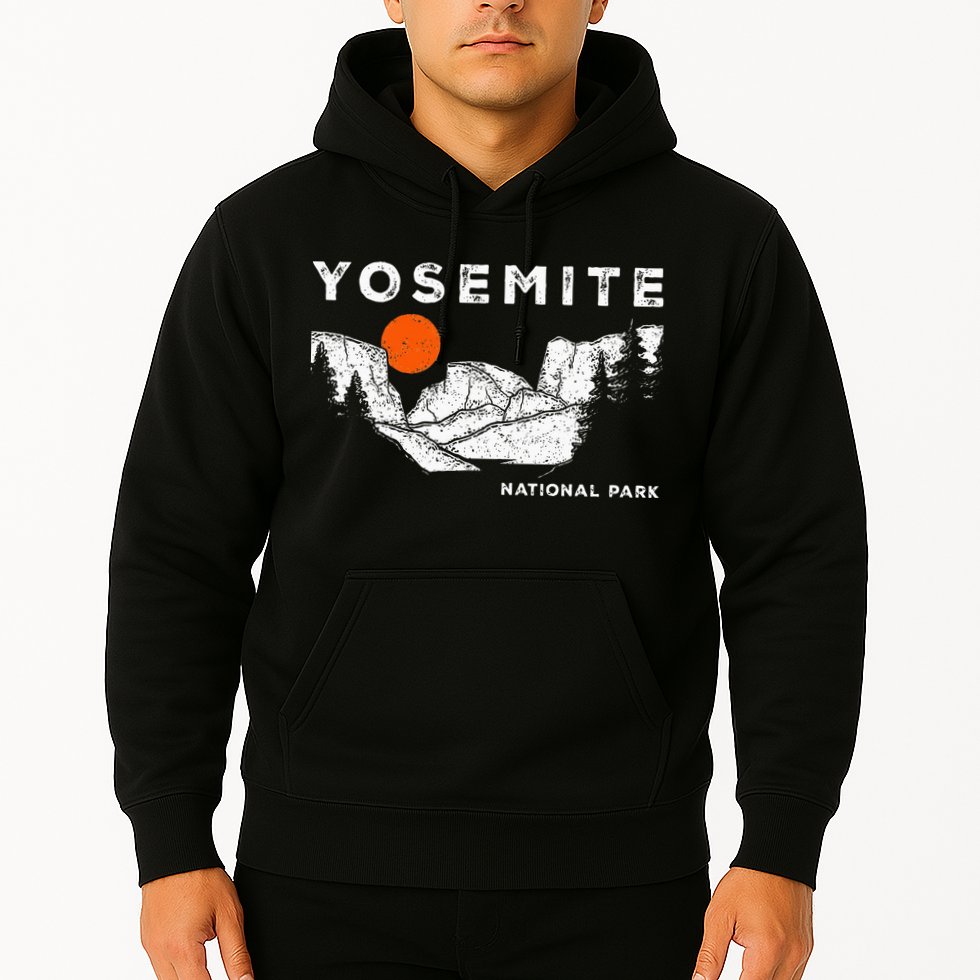 Retro Yosemite HalfDome National Park Vintage Hoodie