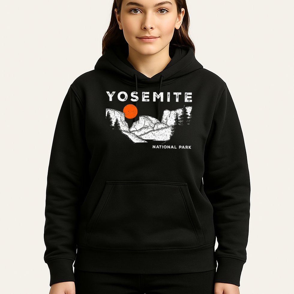 Retro Yosemite HalfDome National Park Vintage Hoodie