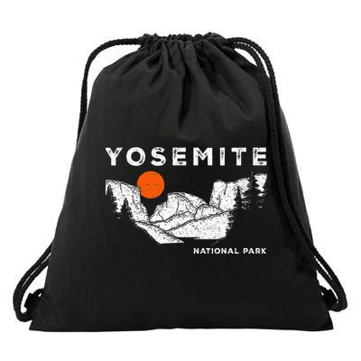 Retro Yosemite HalfDome National Park Vintage Drawstring Bag