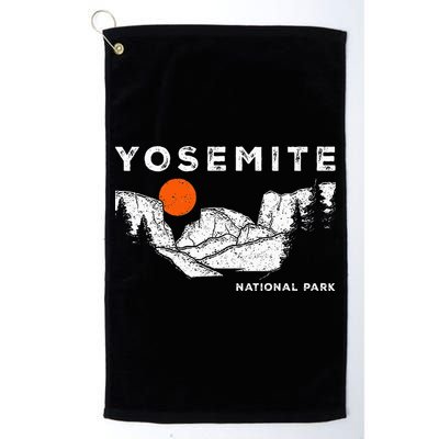 Retro Yosemite HalfDome National Park Vintage Golf Towel