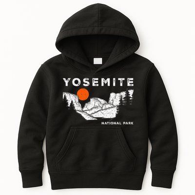 Retro Yosemite HalfDome National Park Vintage Kids Hoodie