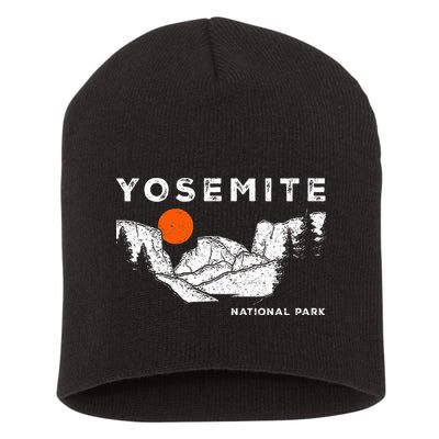 Retro Yosemite HalfDome National Park Vintage Short Acrylic Beanie