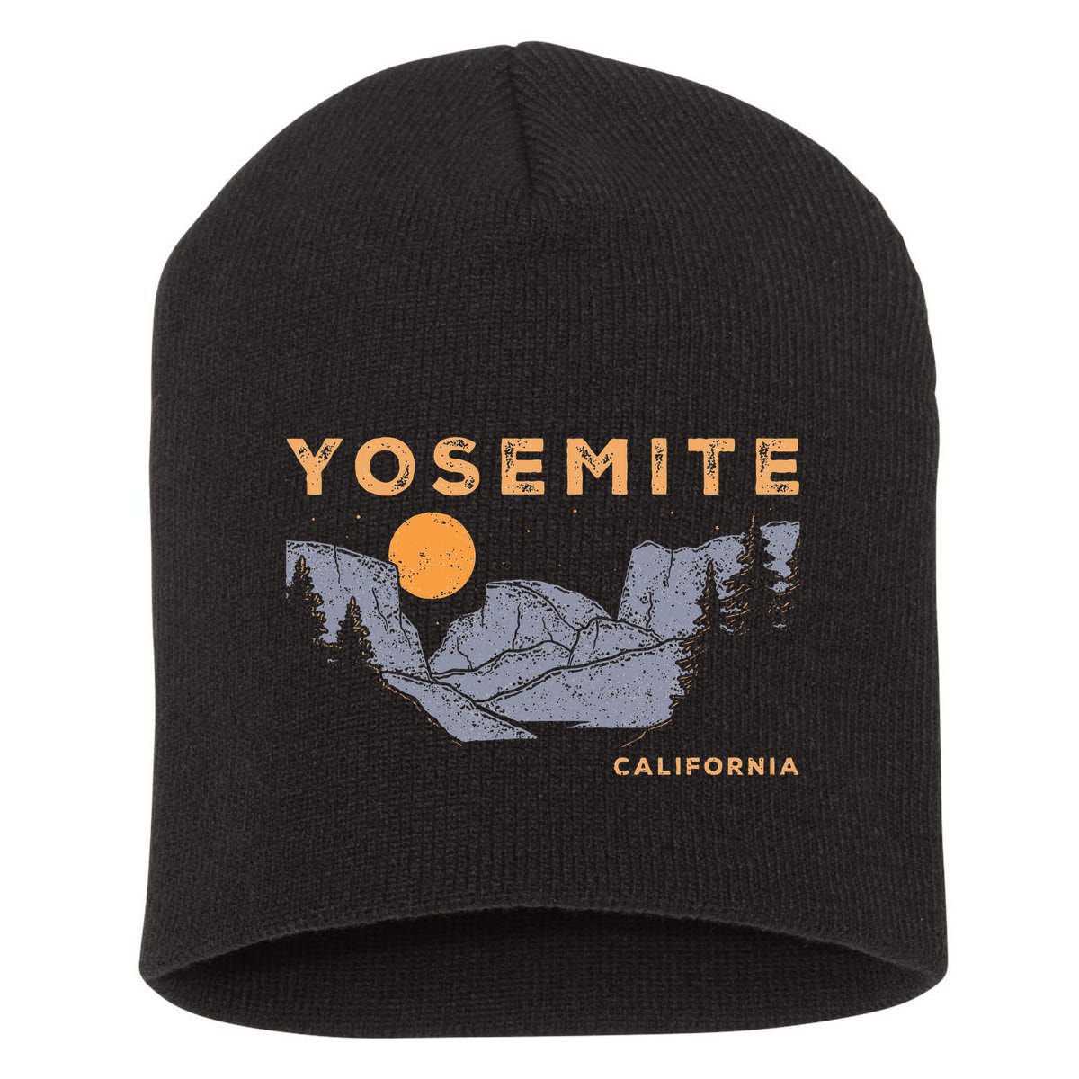 Retro Yosemite Halfdome National Park Vintage Short Acrylic Beanie